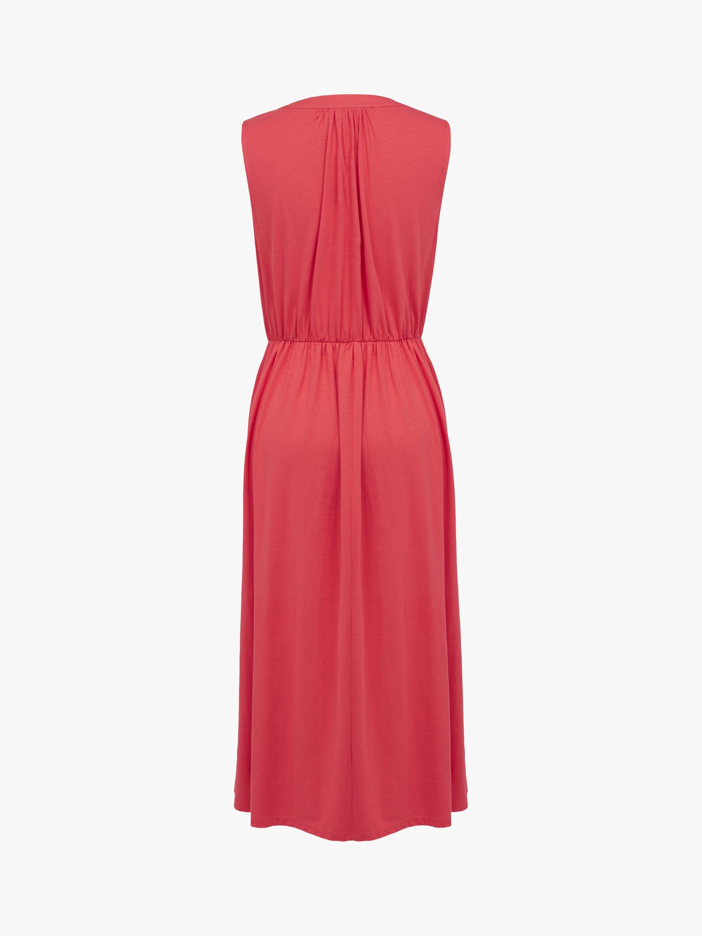 Product image 3 of 5, which shows Celtic & Co. Organic Cotton Tie Neck Midi Dress, Chilli, 8