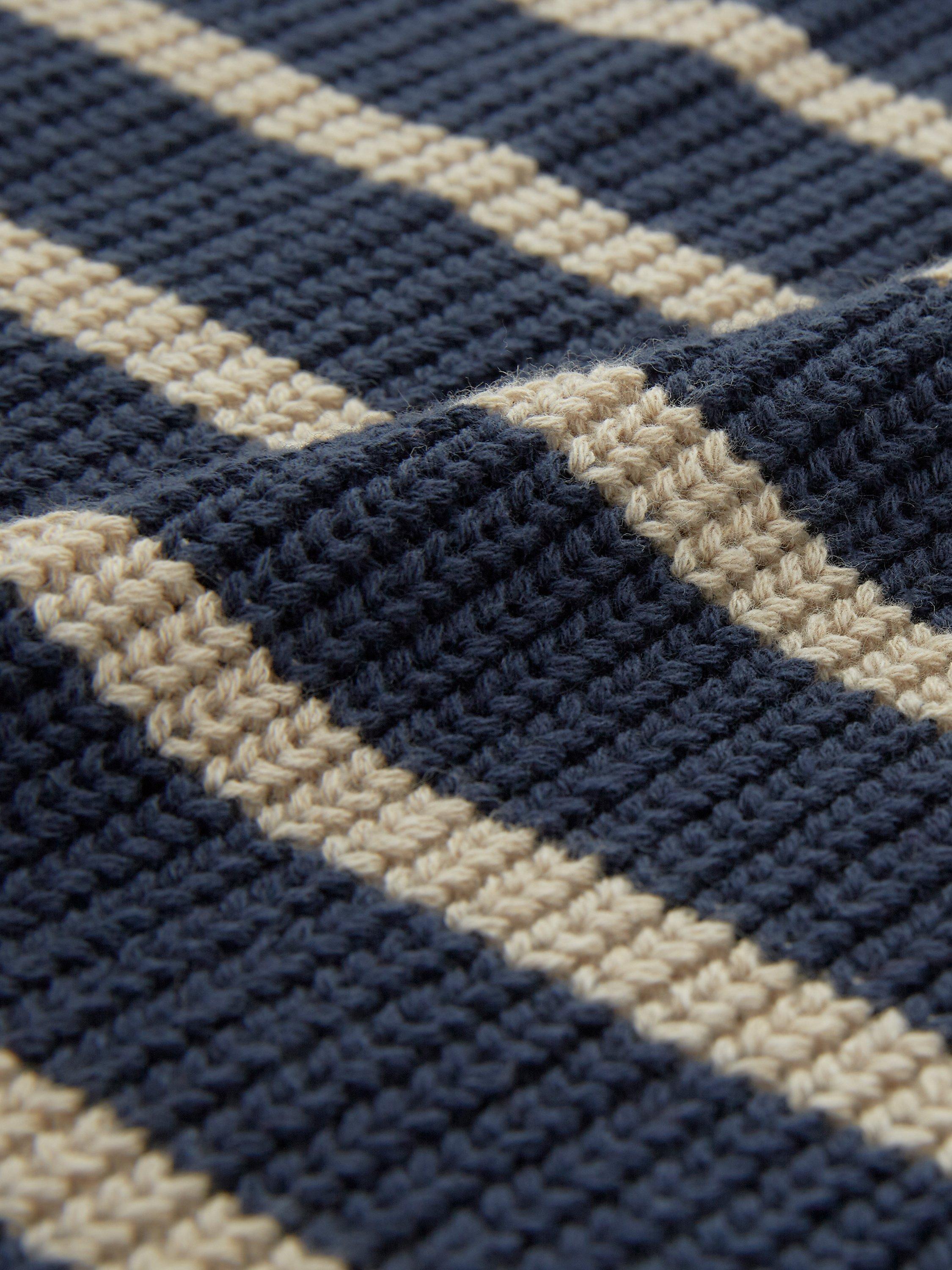 Product image 5 of 5, which shows Celtic & Co. Breton Stripe Half Sleeve Jumper, Navy, XS