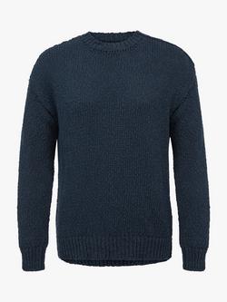 Celtic & Co. Slub Knit Button Detail Jumper - view 2, Navy