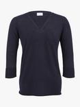 Celtic & Co. Fine Knit Merino V Neck Jumper, Dark Navy