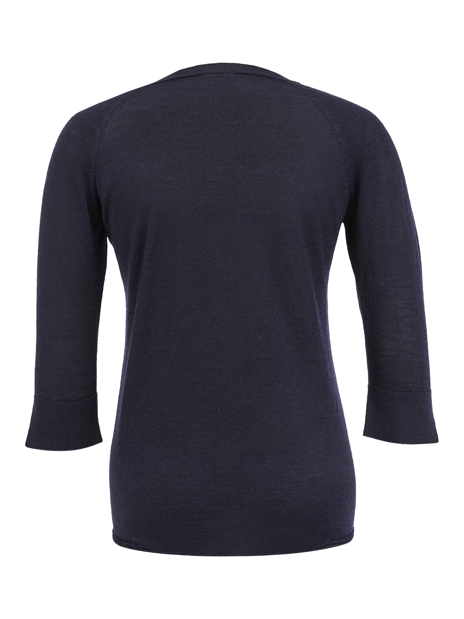 Product image 3 of 7, which shows Celtic & Co. Fine Knit Merino V Neck Jumper, Dark Navy, XS
