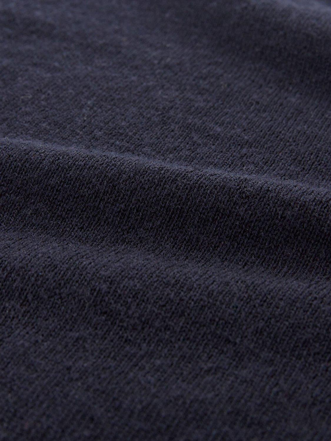 Product image 4 of 7, which shows Celtic & Co. Fine Knit Merino V Neck Jumper, Dark Navy, XS