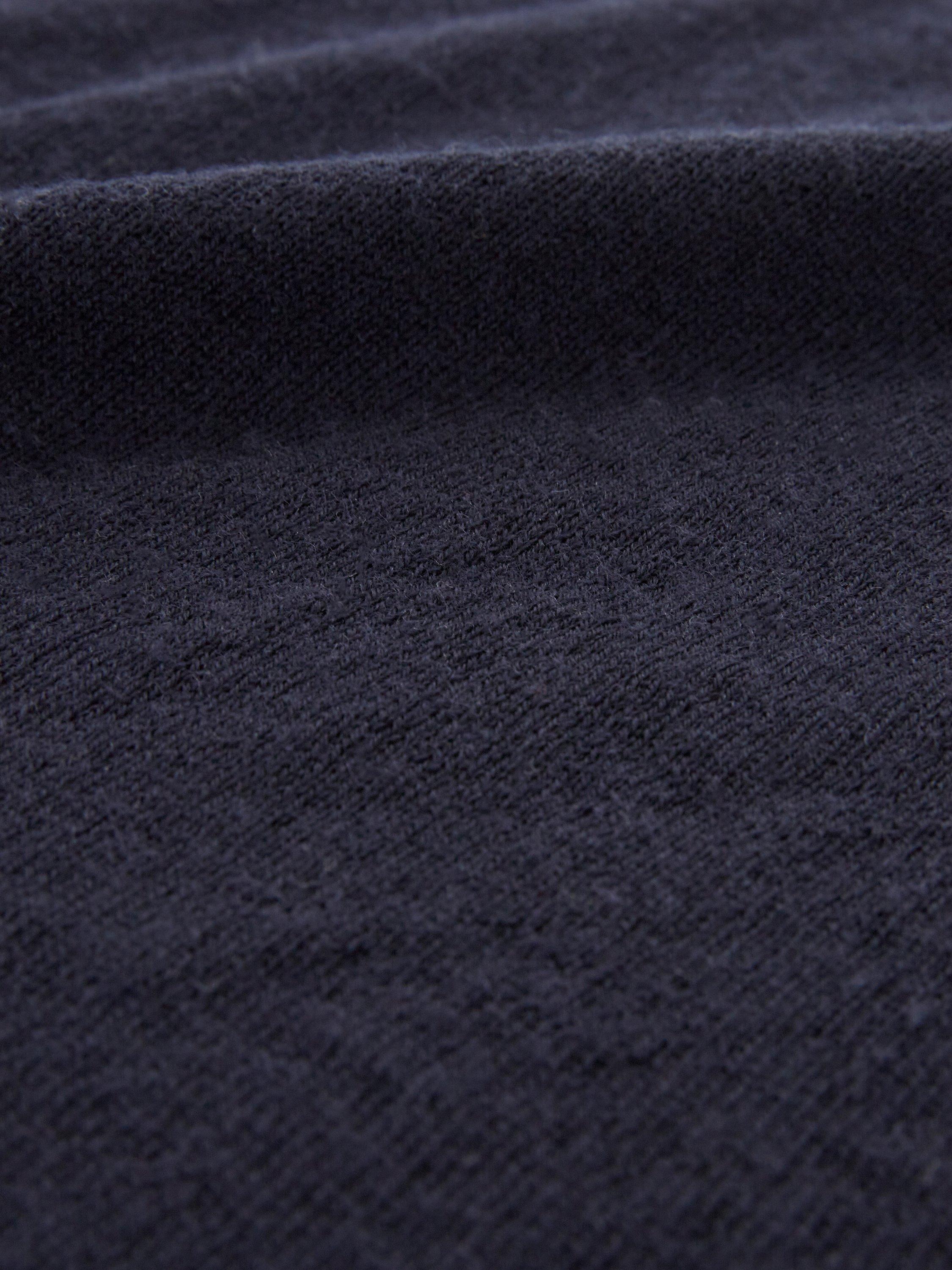 Product image 6 of 7, which shows Celtic & Co. Fine Knit Merino V Neck Jumper, Dark Navy, XS