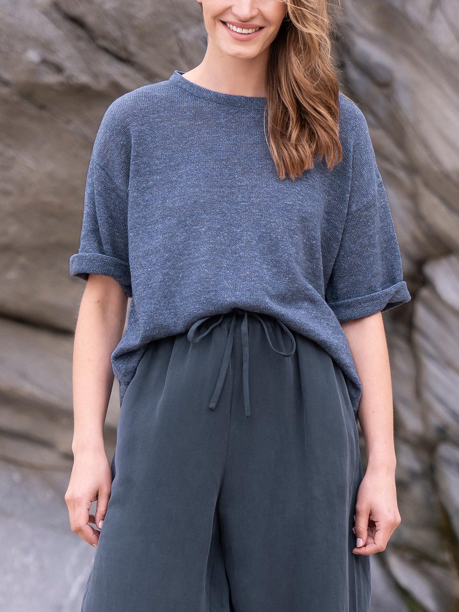 Celtic & Co. Cotton Fine Knit T-Shirt, Indigo