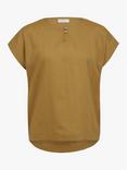 Celtic & Co. Button Detail Linen Top, Gold