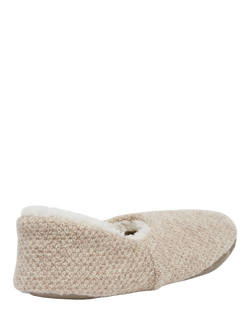 Celtic & Co. Knitted Sheepskin Cocoon Slippers, Oatmeal - view 2, Oatmeal