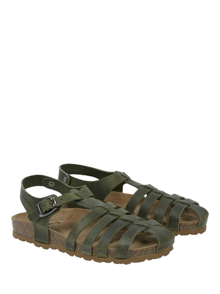 Celtic & Co. Leather Fisherman Sandals - view 2, Olive