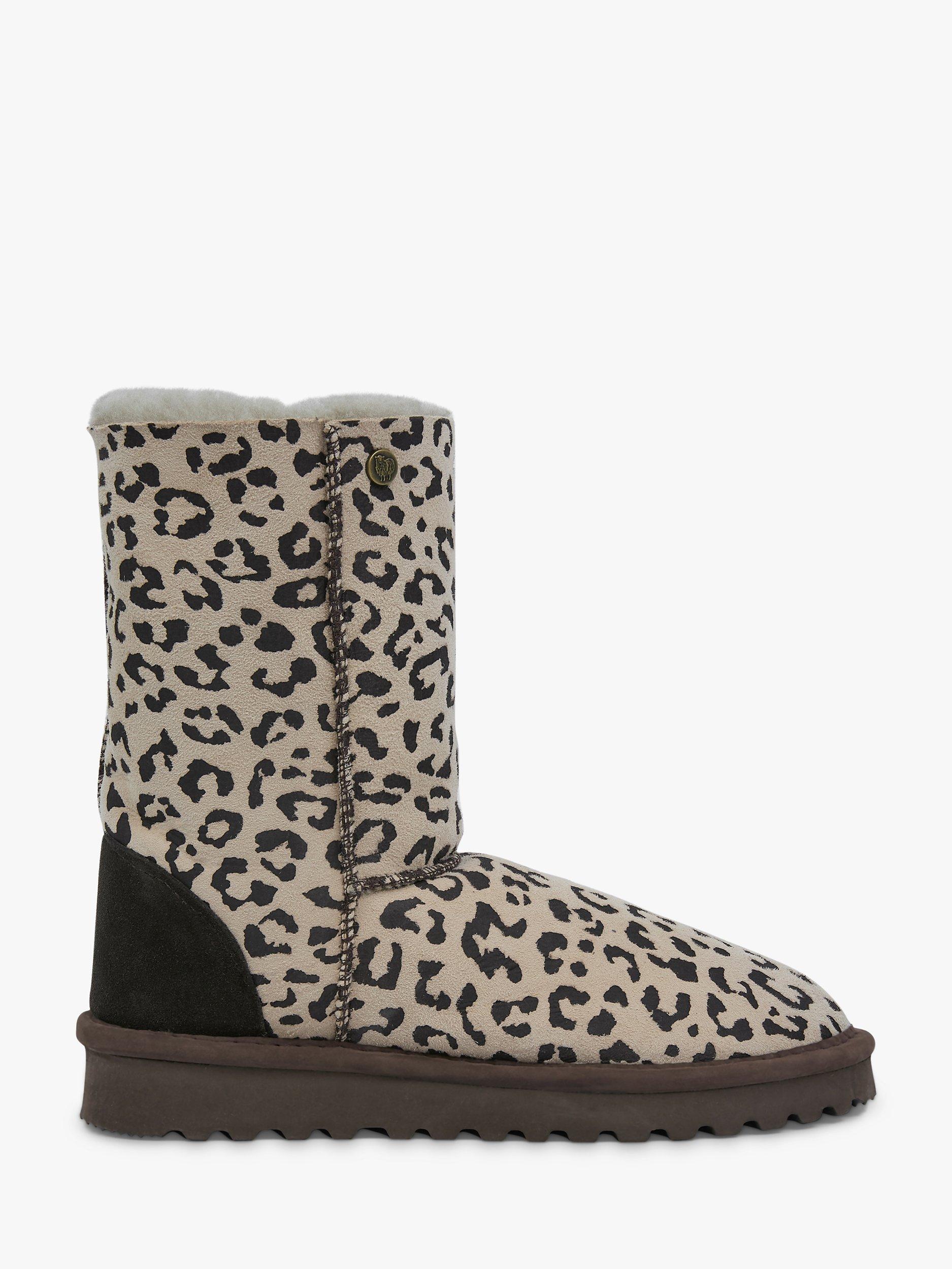 Celtic Co. Original Celt Leopard Print Sheepskin Boots Multi