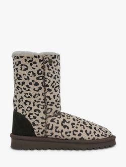 Celtic & Co. Original Celt Leopard Print Sheepskin Boots, Multi, Multi