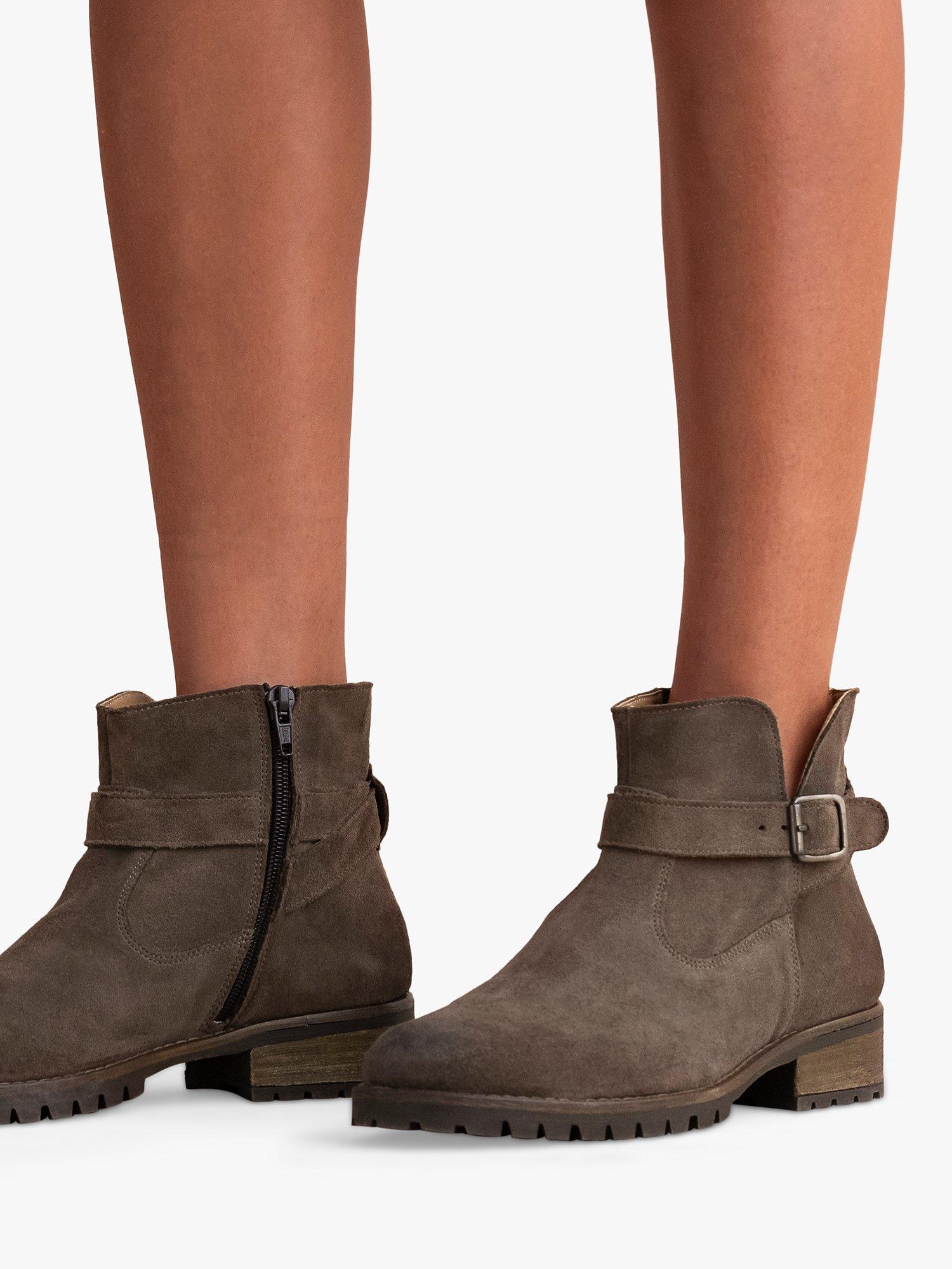 Product image 2 of 8, which shows Celtic & Co. Strap Detail Suede Ankle Boots, Tanners Brown, EU36
