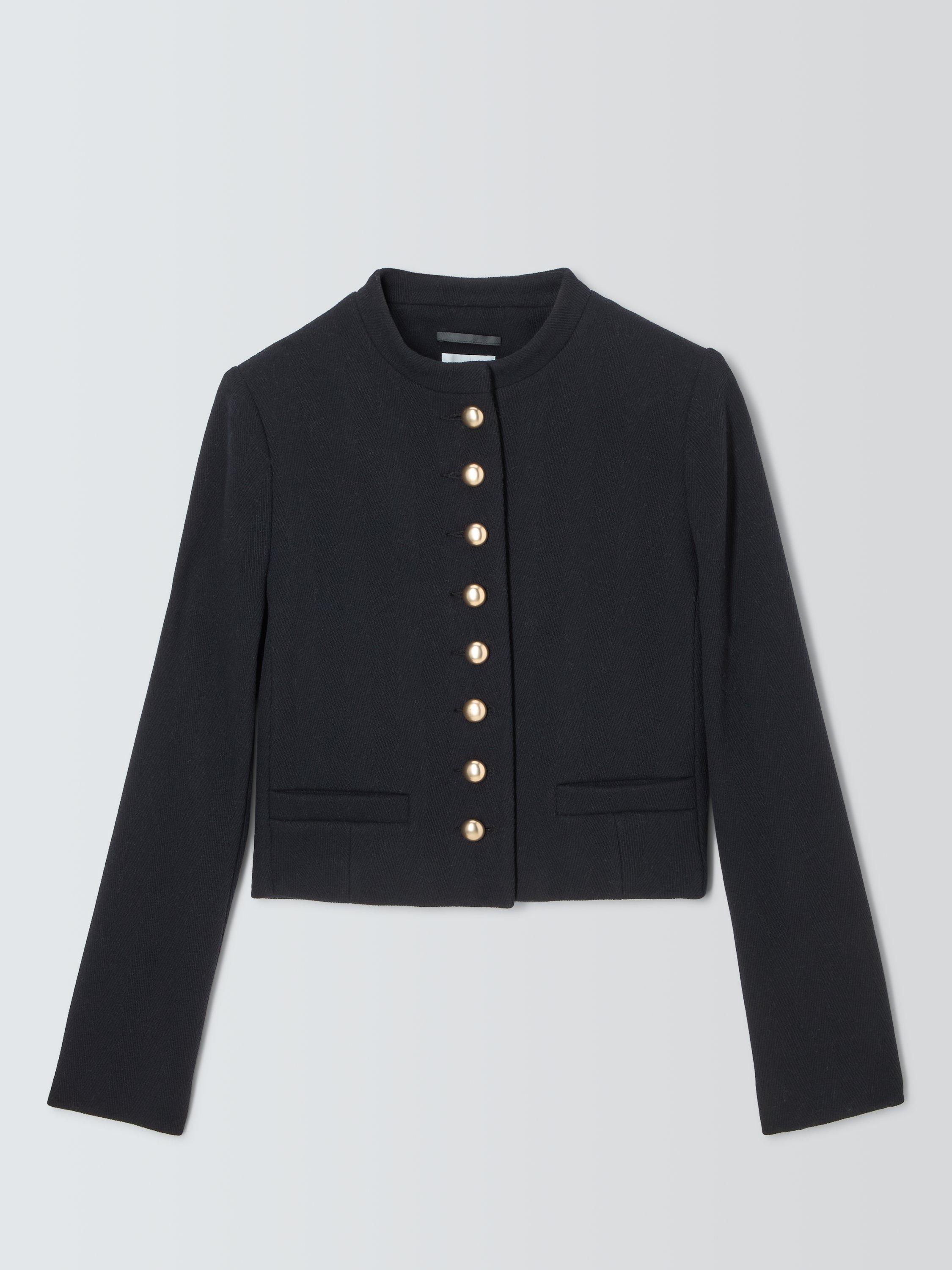 Black cropped military jacket hotsell