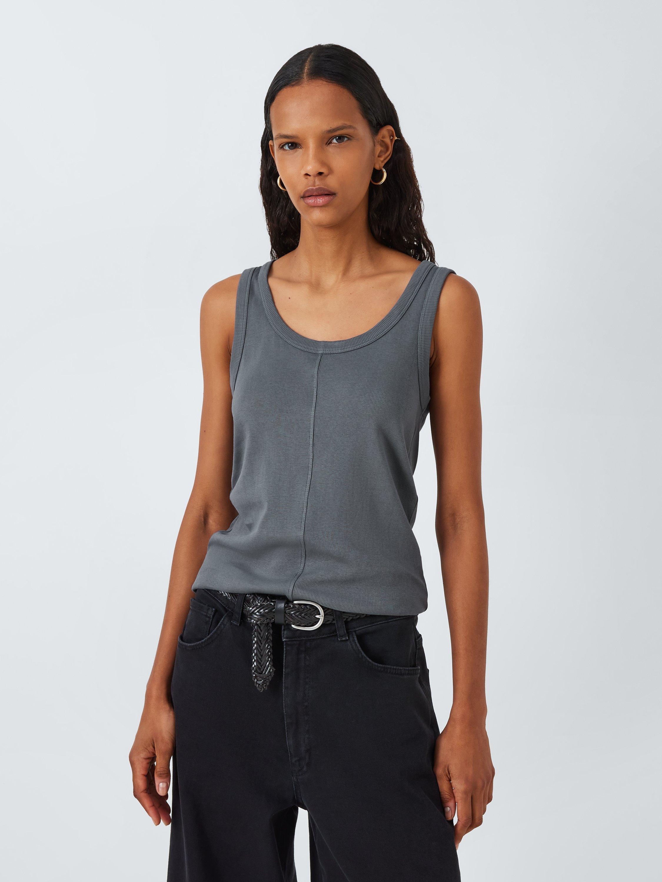 AND OR Winnie Rib Vest Top Grey Charcoal