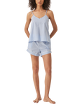 myza Organic Cotton Striped Cami Pyjama Set, Blue