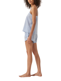 myza Organic Cotton Striped Cami Pyjama Set - view 2, Blue