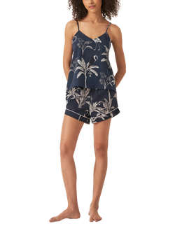 myza Organic Cotton Botanical Jungle Cami Pyjama Set, Navy