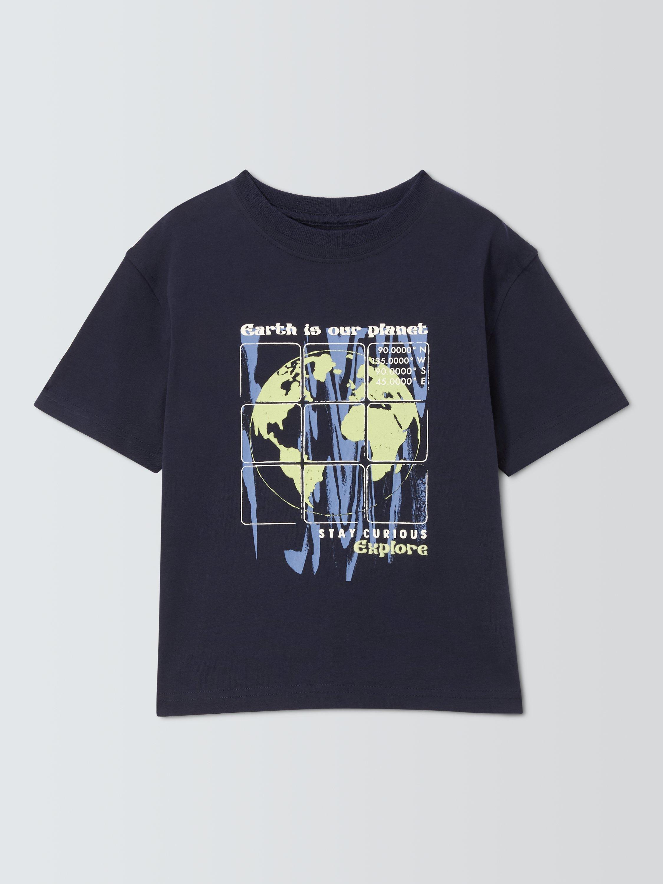 Product image 3 of 7, which shows John Lewis Kids' Earth T-Shirt, Navy, 3 years