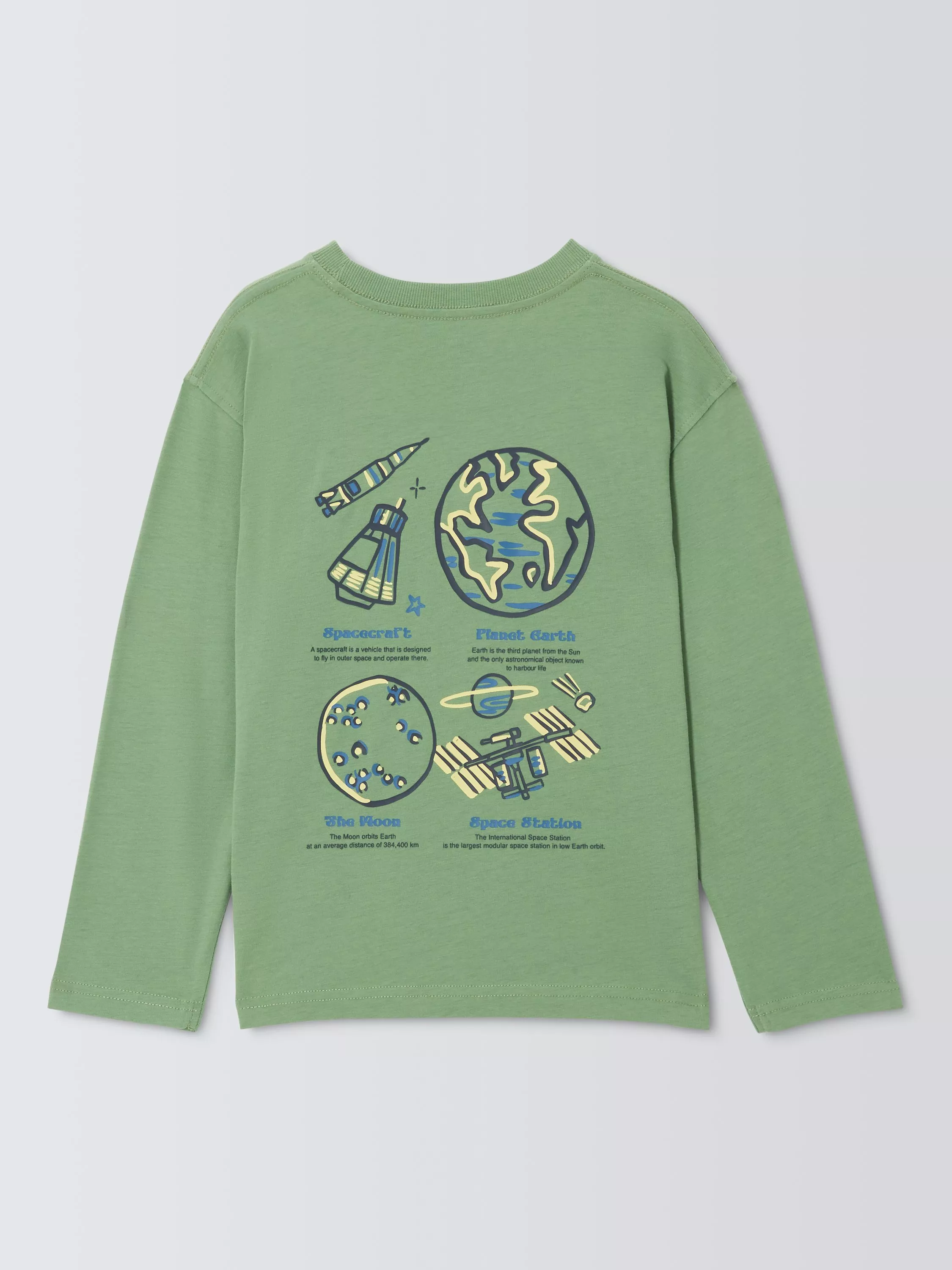 T-shirt Garçon Marks And Spencer – Gris, Thème Espace, Manches Longues – Taille 7-8 Ans (Très Bon état)