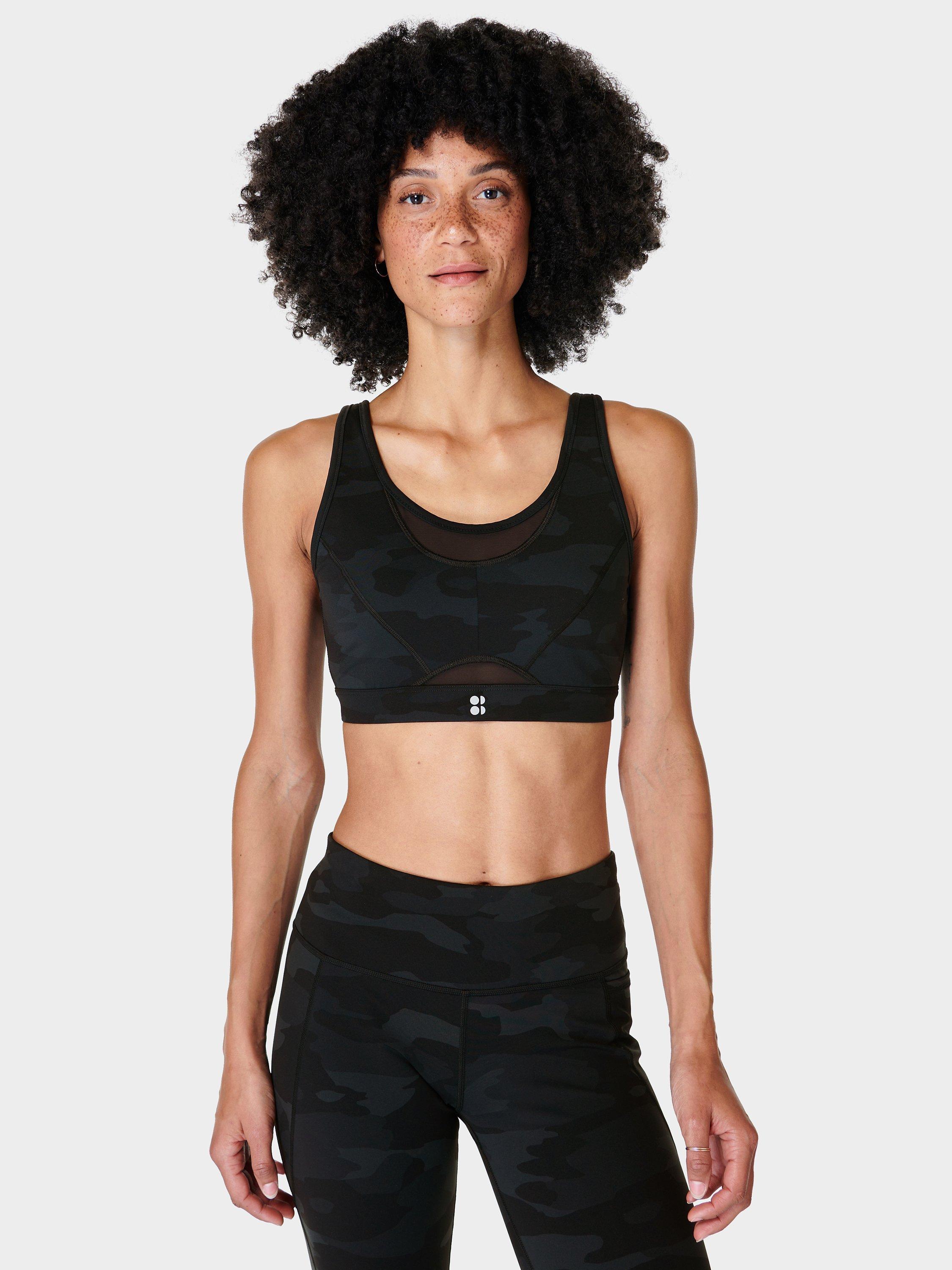 Sweaty Betty Power Icon High Impact Running Sports Bra Black Camo