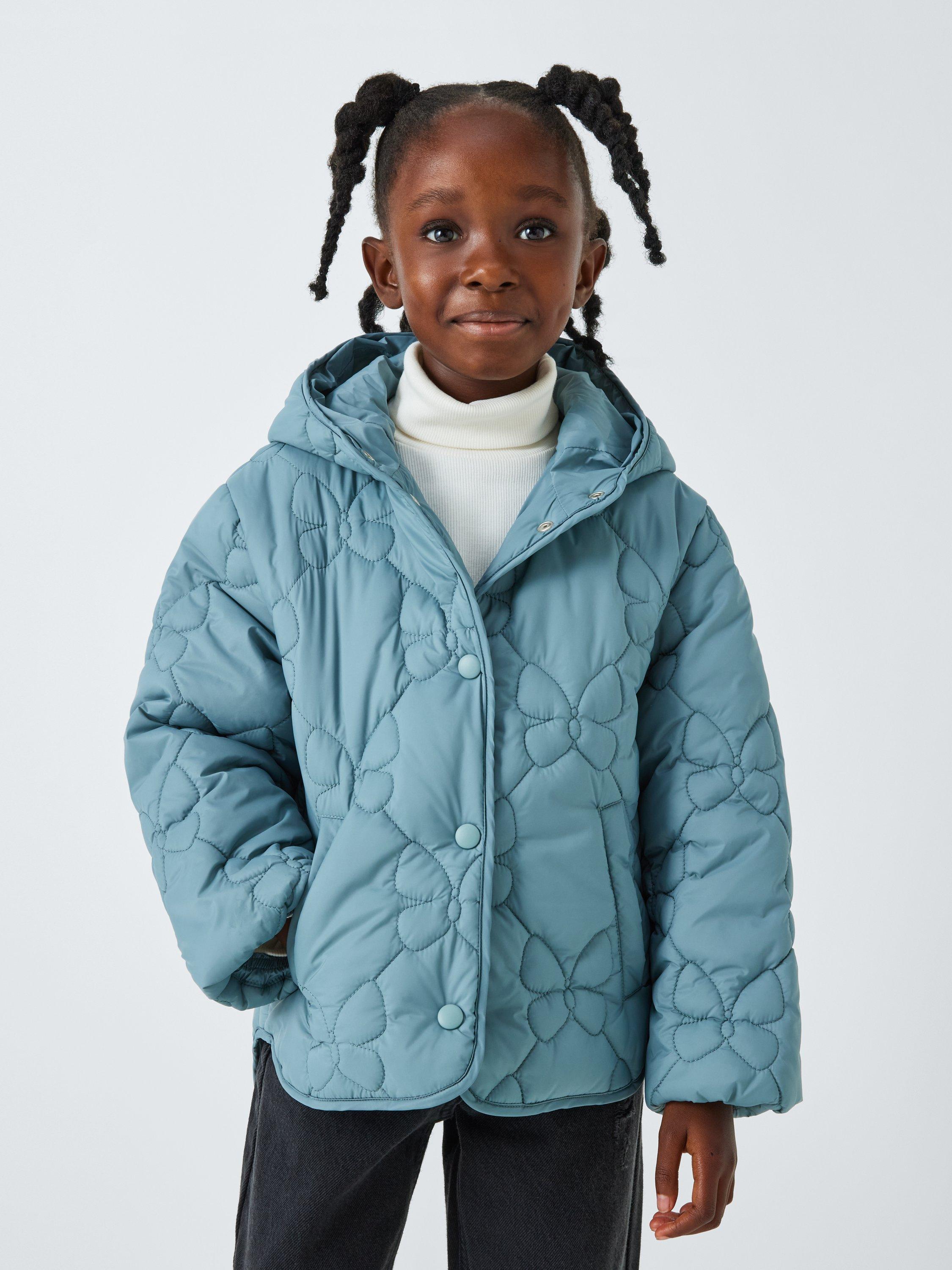 John Lewis Kids Butterfly Quilted Jacket Blue