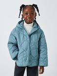 John Lewis Kids' Butterfly Quilted Jacket, Blue