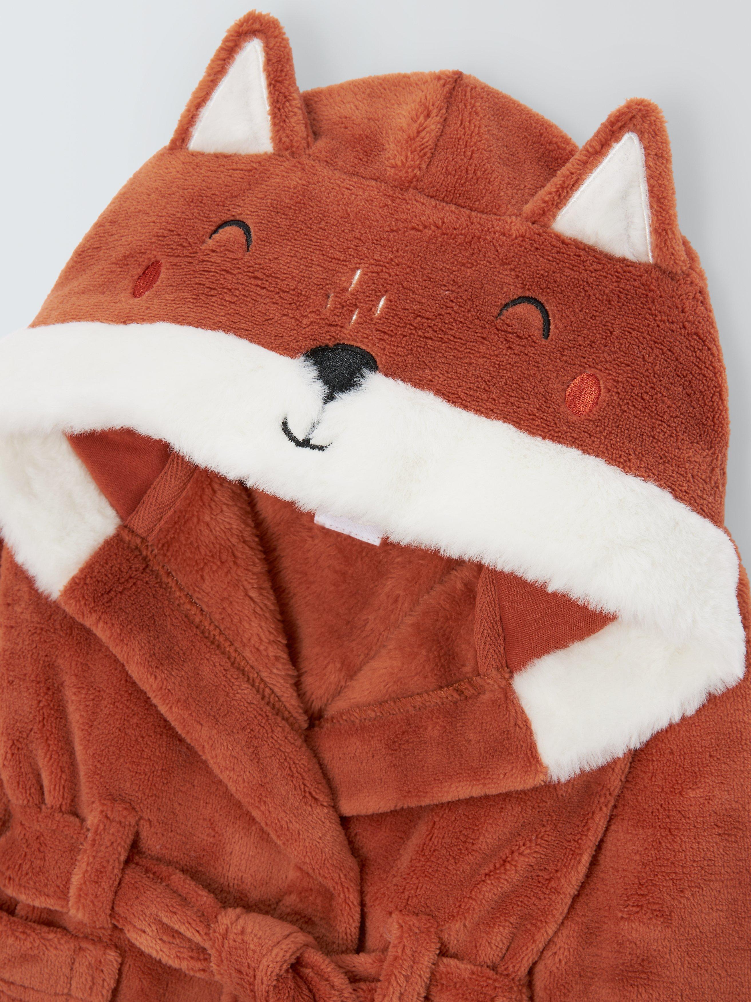 John Lewis Baby Fox Dressing Gown Orange