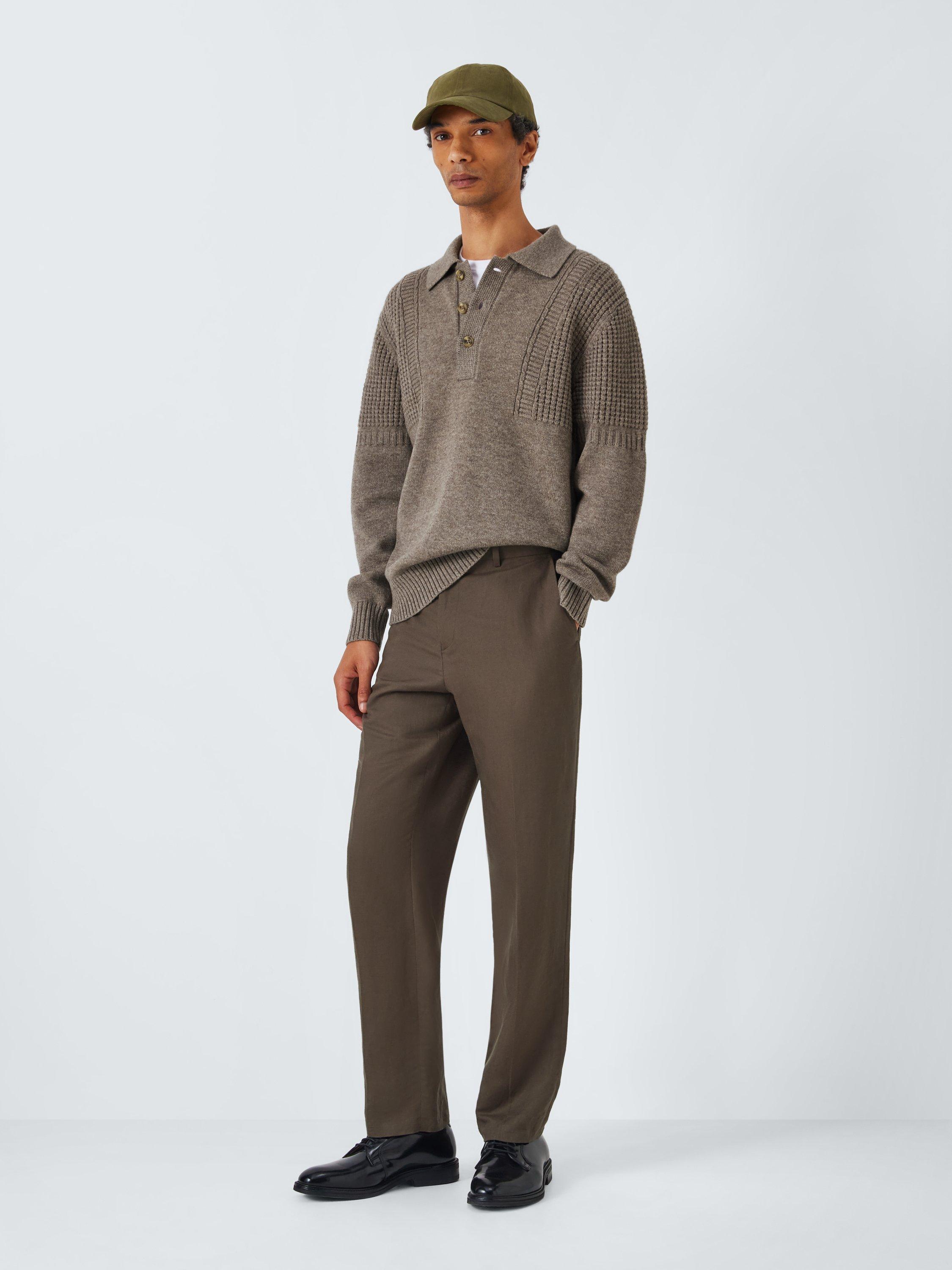 Product image 3 of 6, which shows John Lewis Merino Wool Yak Shoulder Detail Polo Neck Jumper, Lama, M