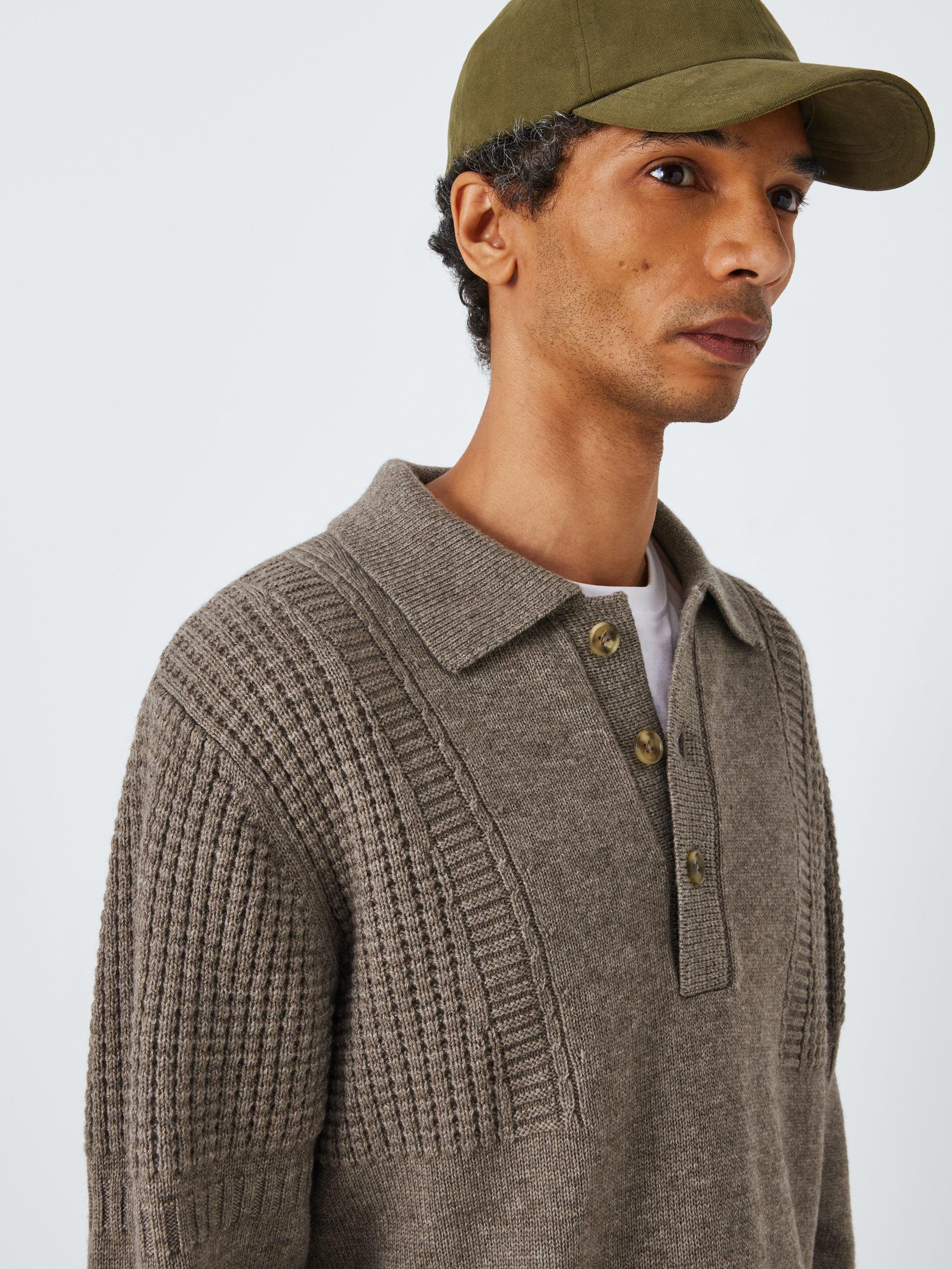 Product image 5 of 6, which shows John Lewis Merino Wool Yak Shoulder Detail Polo Neck Jumper, Lama, M
