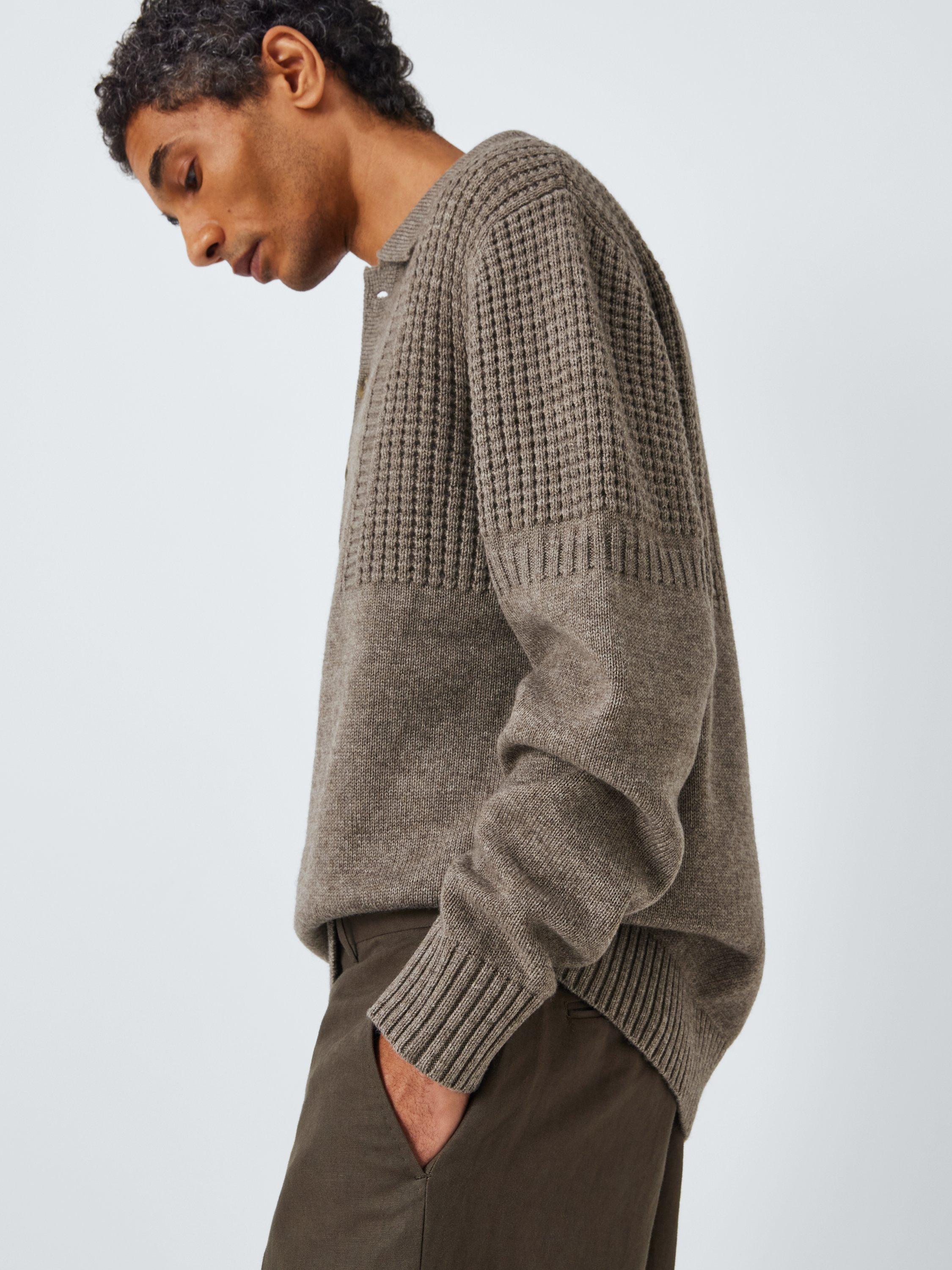 Product image 6 of 6, which shows John Lewis Merino Wool Yak Shoulder Detail Polo Neck Jumper, Lama, M