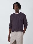 John Lewis Cotton Cable Crew Neck Jumper, Charcoal