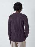 John Lewis Cotton Cable Crew Neck Jumper, Charcoal