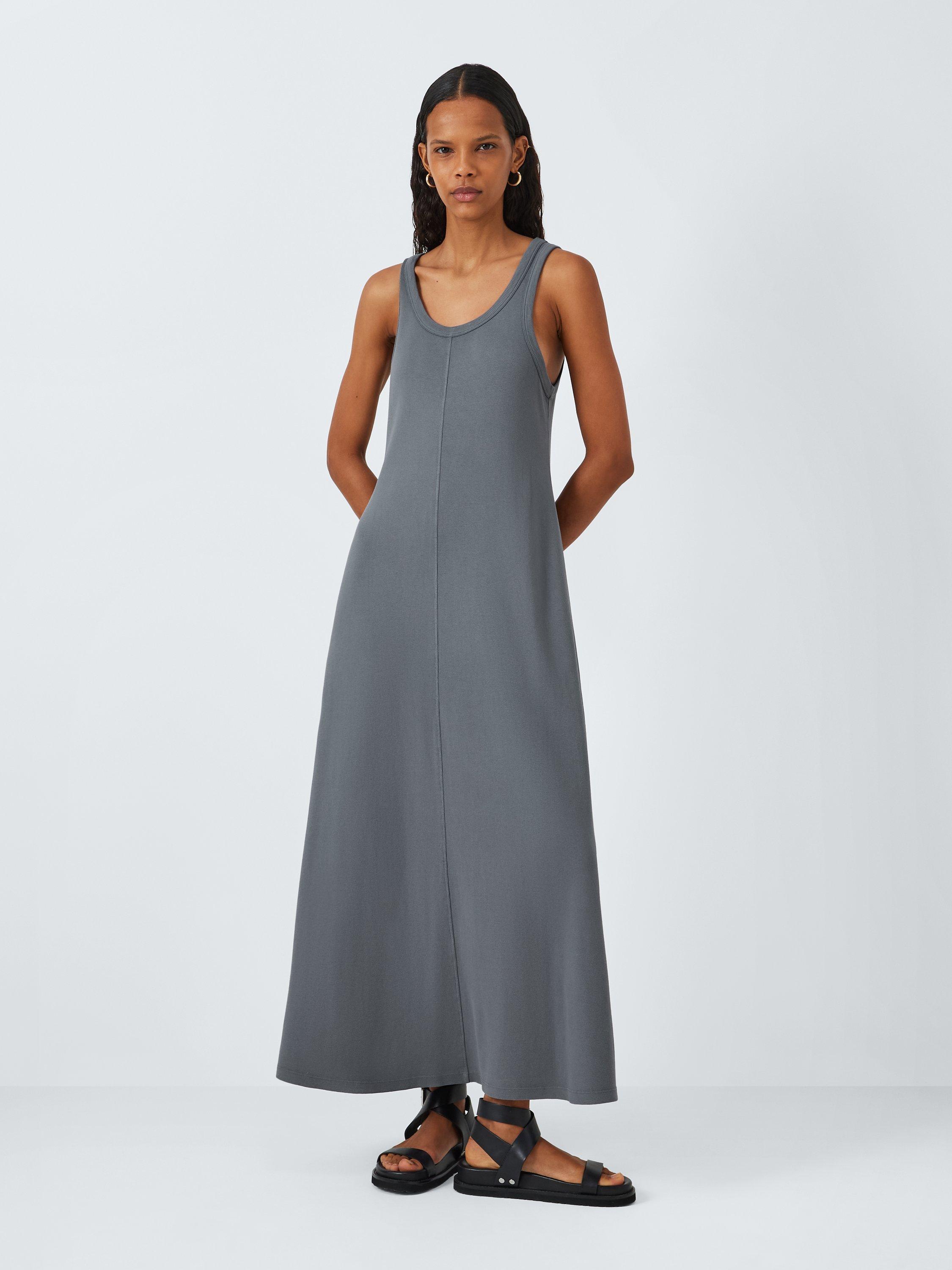 Grey ribbed maxi dress best sale