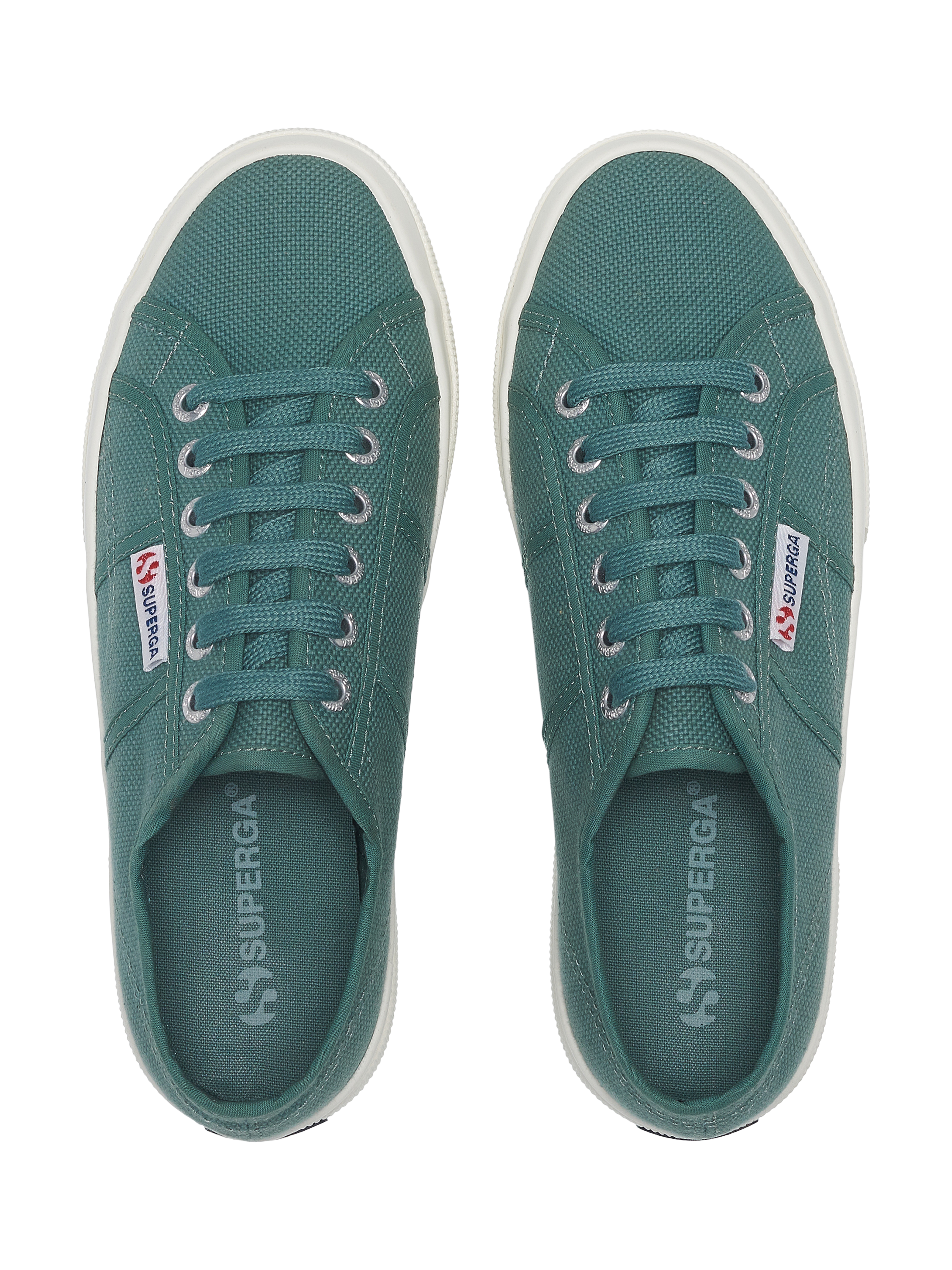 Superga 2740 Flatform Trainers Green Dusty