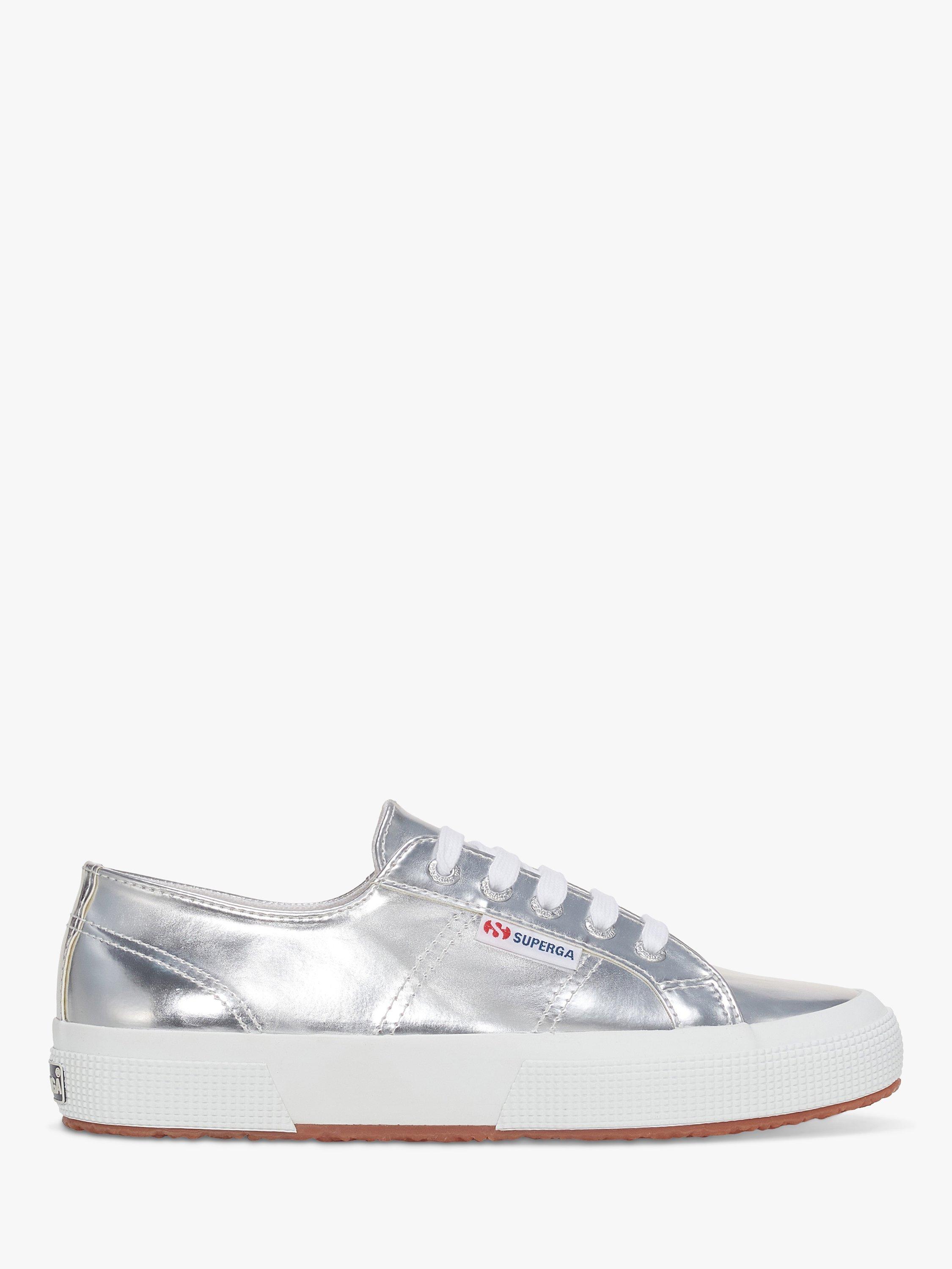 Product image 1 of 5, which shows Superga 2750 Cotu Synthetic Material Trainers, Silver, 5.5