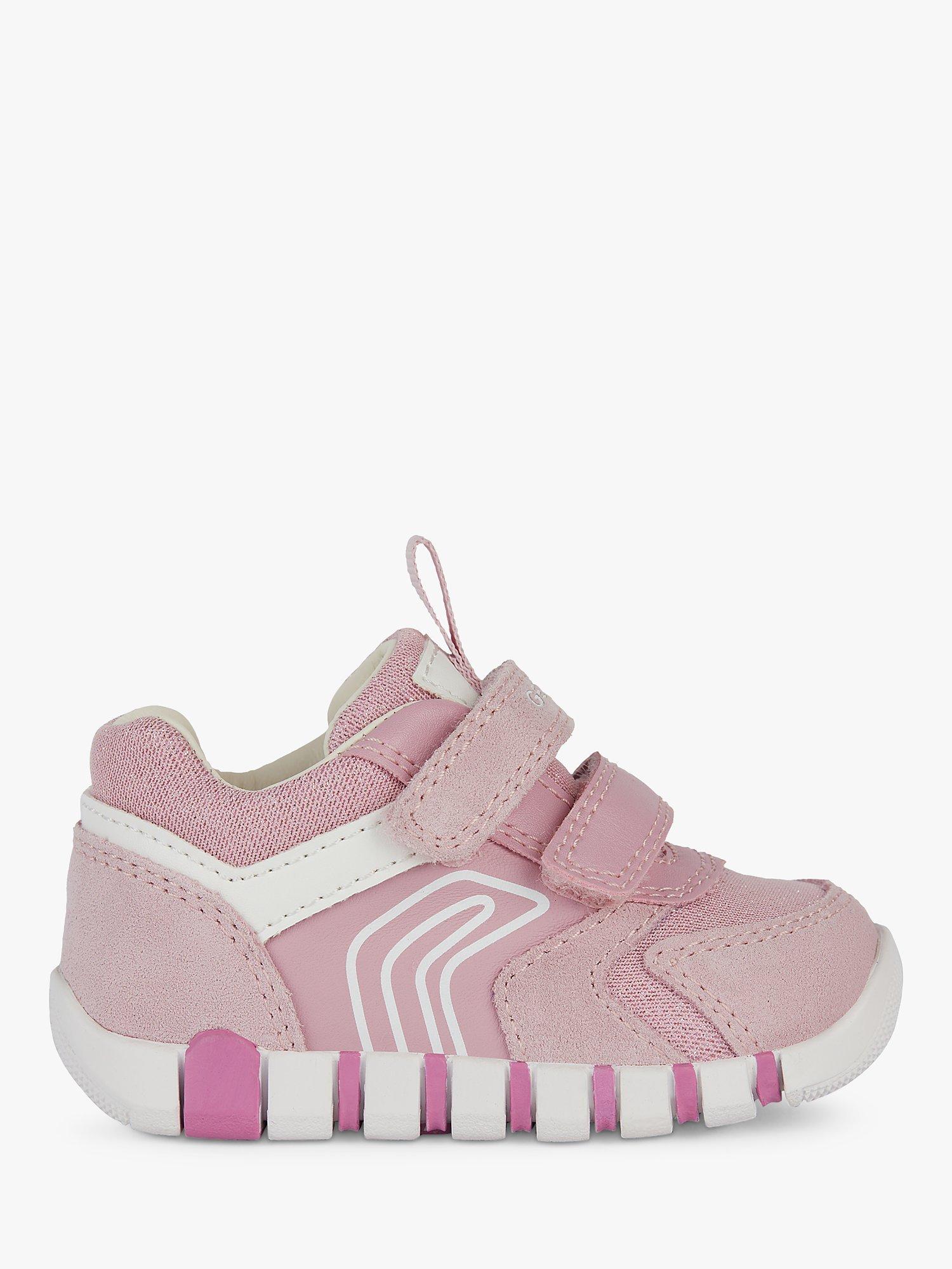 Geox Kids' Iupidoo Leather Blend Pre-Walker Trainers, Rose/White