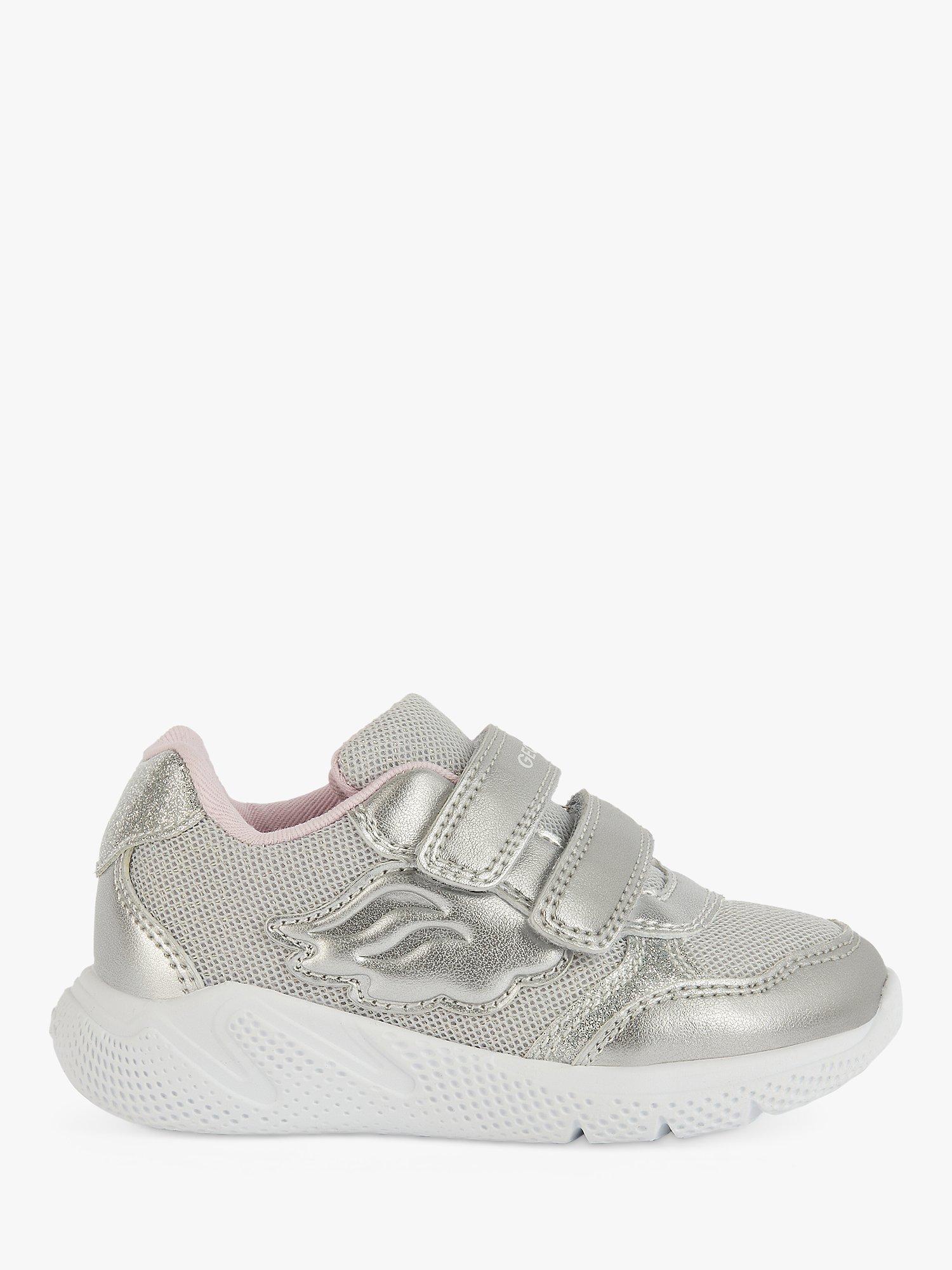 Geox Baby Sprintye Low Cut Pre-Walker Trainers, Silver              