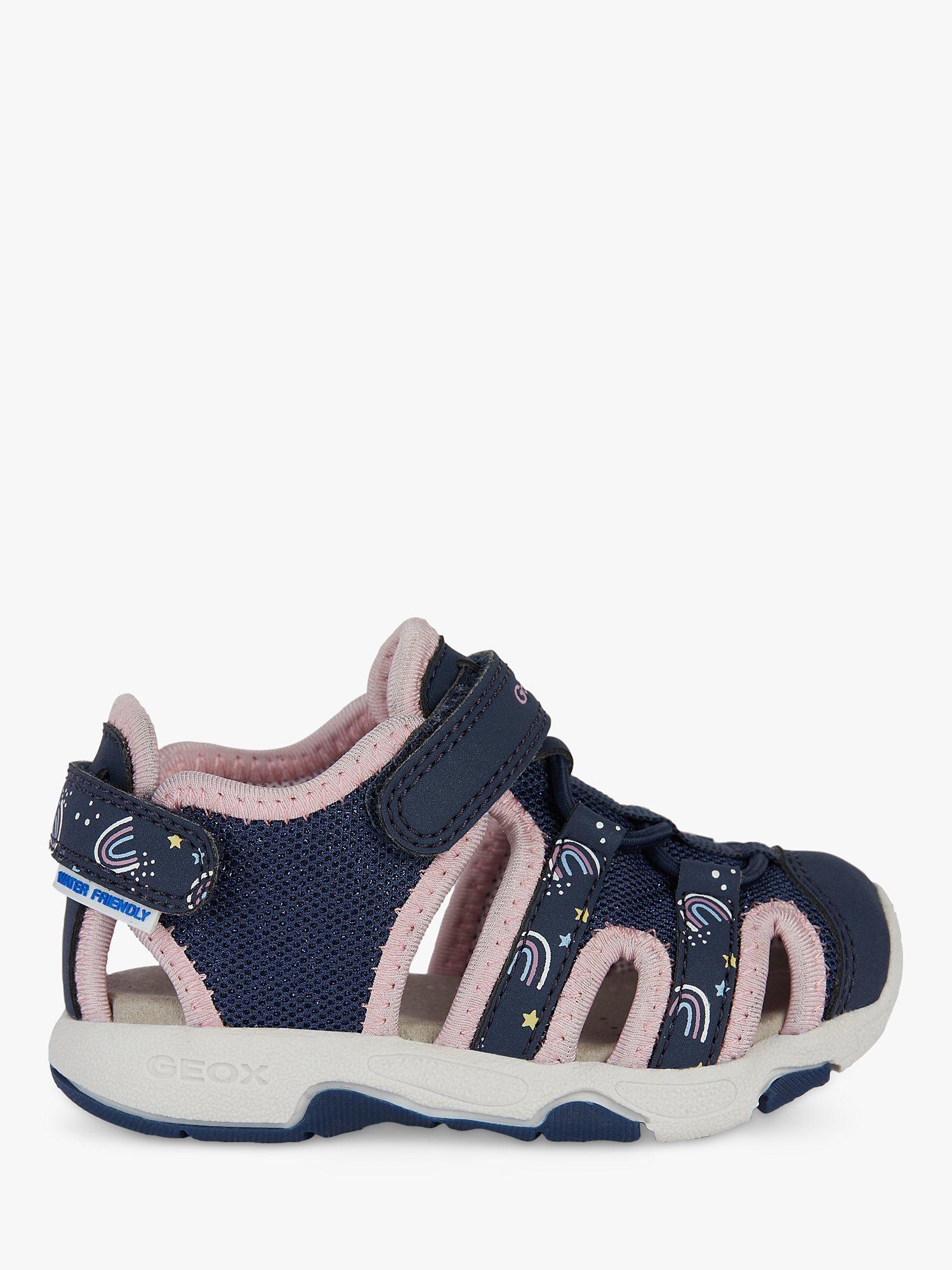 Geox Kids' S Multy Water Resistant Sandals, Navy/Lt Pink        