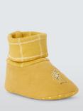 John Lewis Giraffe Embroidered Sock Top Baby Booties, Yellow