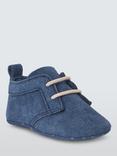 John Lewis Suede Baby Pram Shoes, Navy