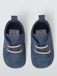 John Lewis Suede Baby Pram Shoes, Navy