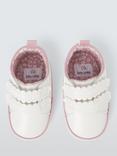 John Lewis Baby Floral Trainers, White