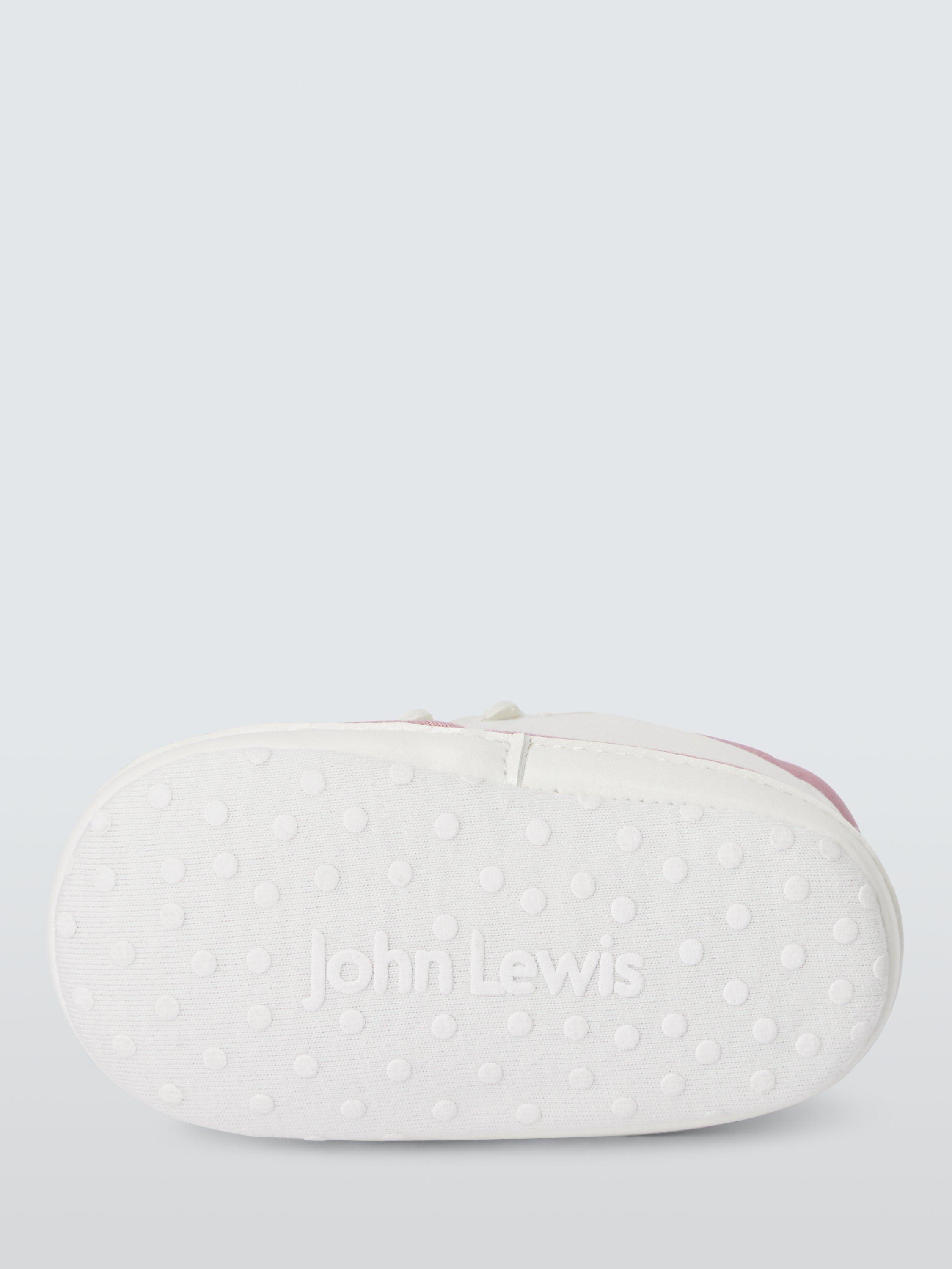 Product image 3 of 3, which shows John Lewis Baby Floral Trainers, White, 0-3 months