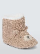 John Lewis Kids Reindeer Boot Slippers Light Brown