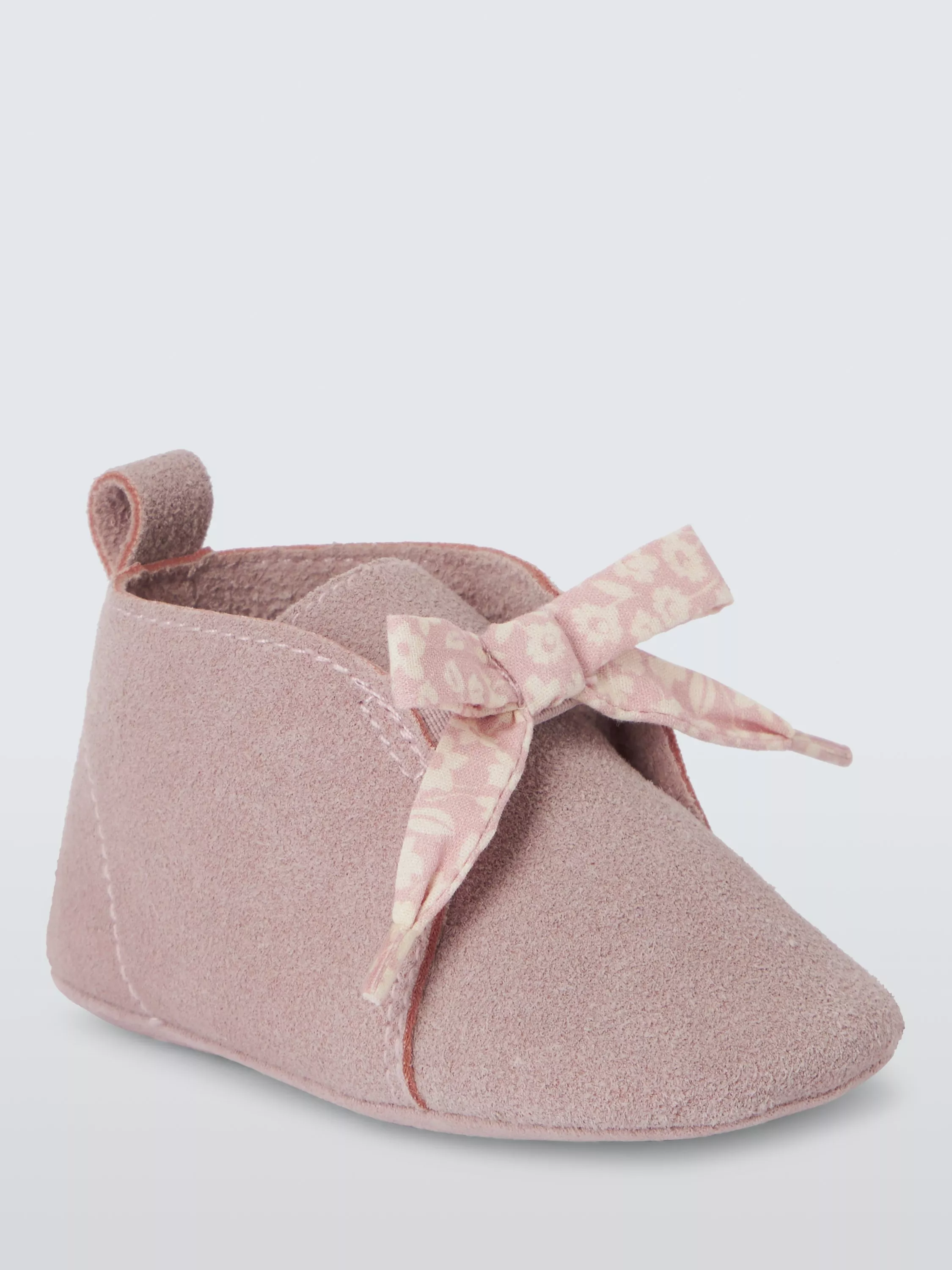 John Lewis Suede Baby Pram Shoes Pink