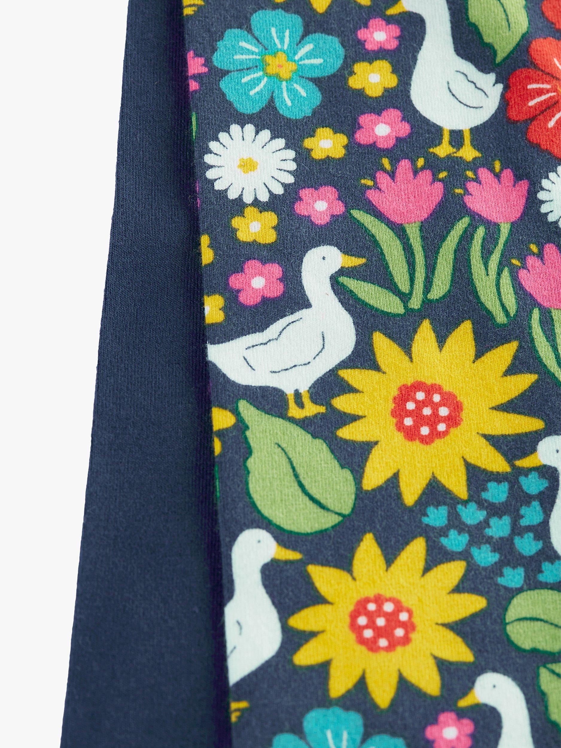 Product image 6 of 7, which shows Frugi Kids' Libby Springtime Ducks Leggings, Pack of 2, Navy/Multi, 4-5 years