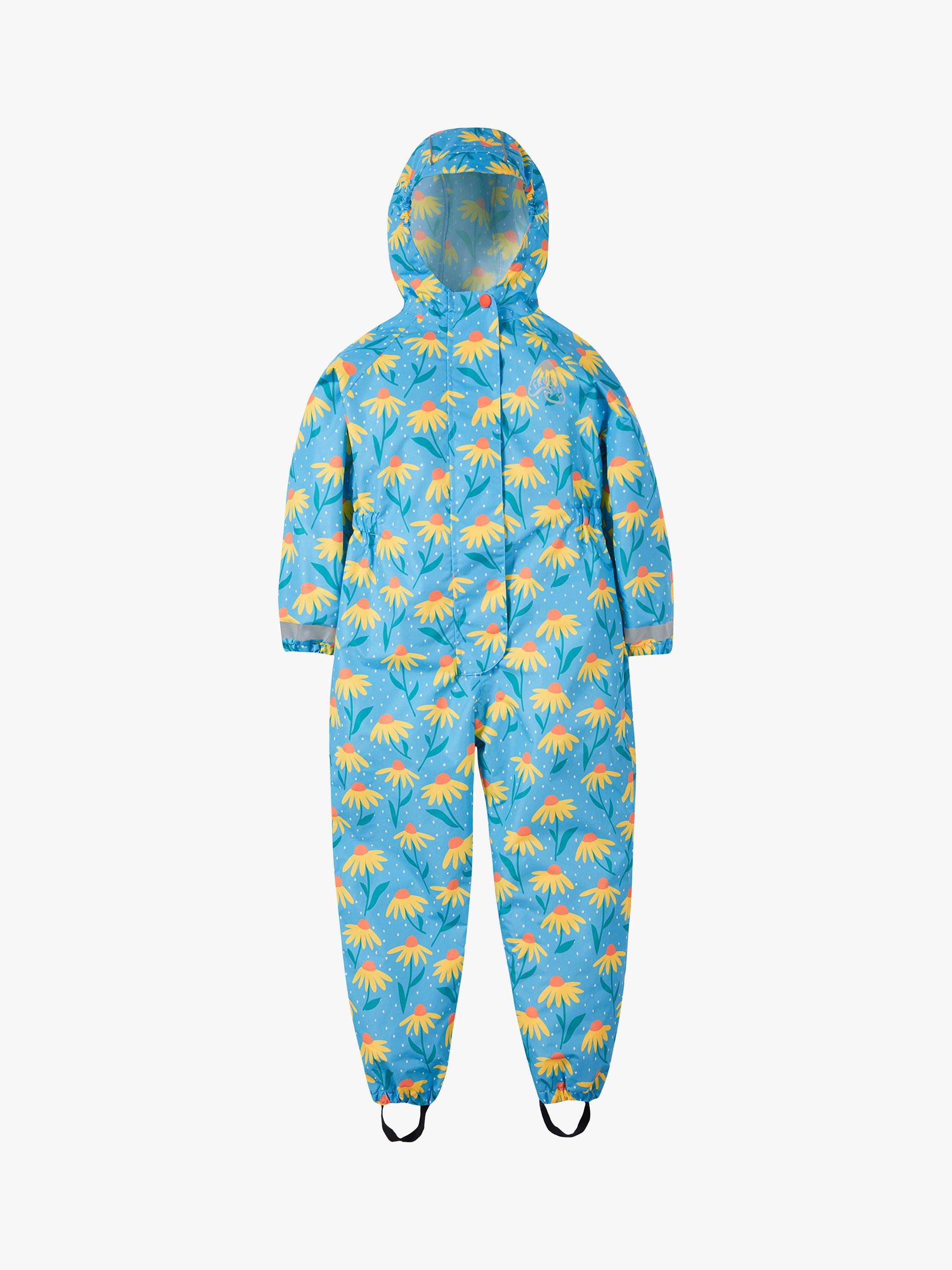 Frugi Kids Rain Or Shine Waterproof Hooded All In One Suit Echinacea