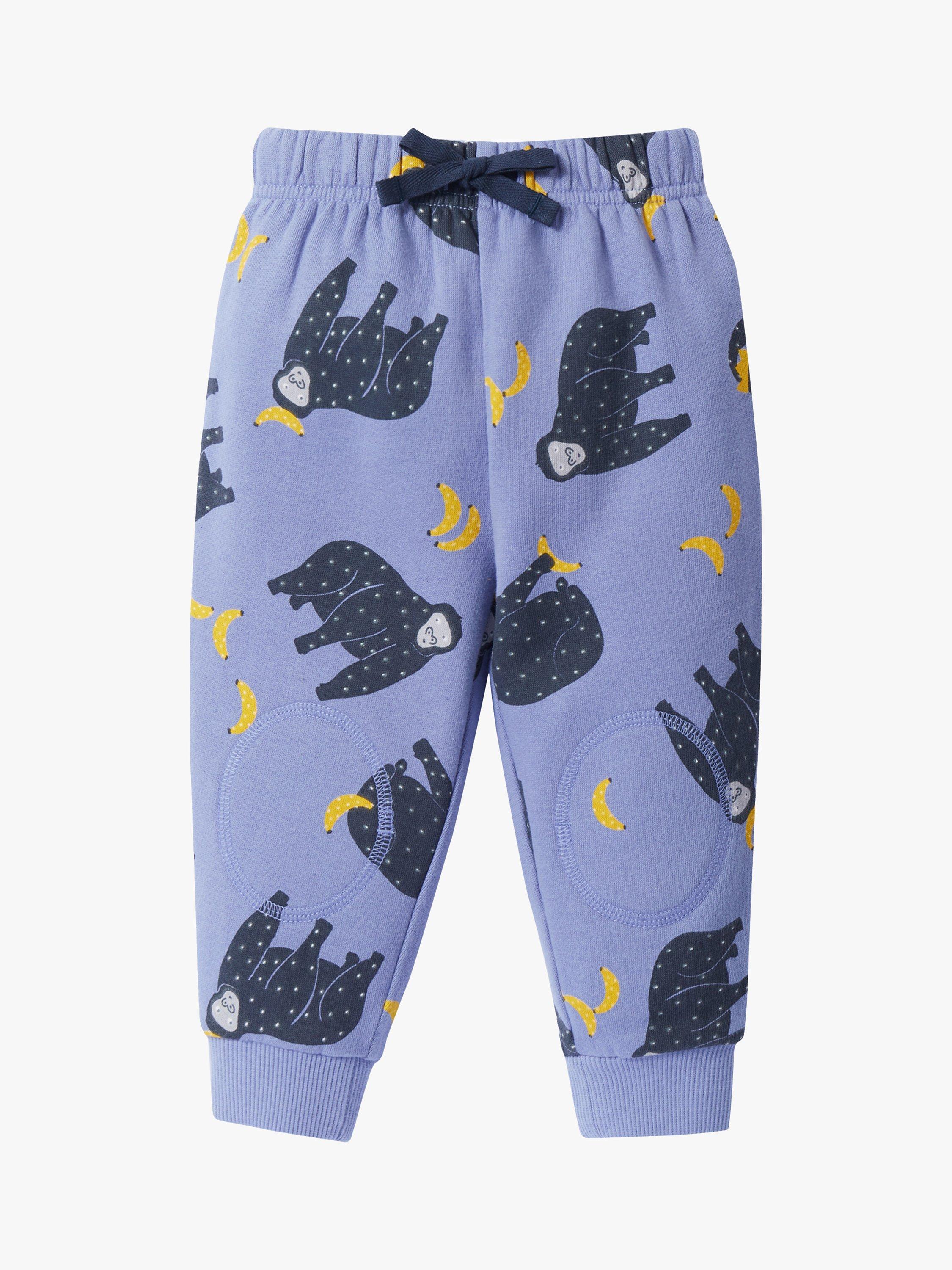 Frugi Baby Organic Cotton Print Snuggle Crawler Joggers, Monkeying Around