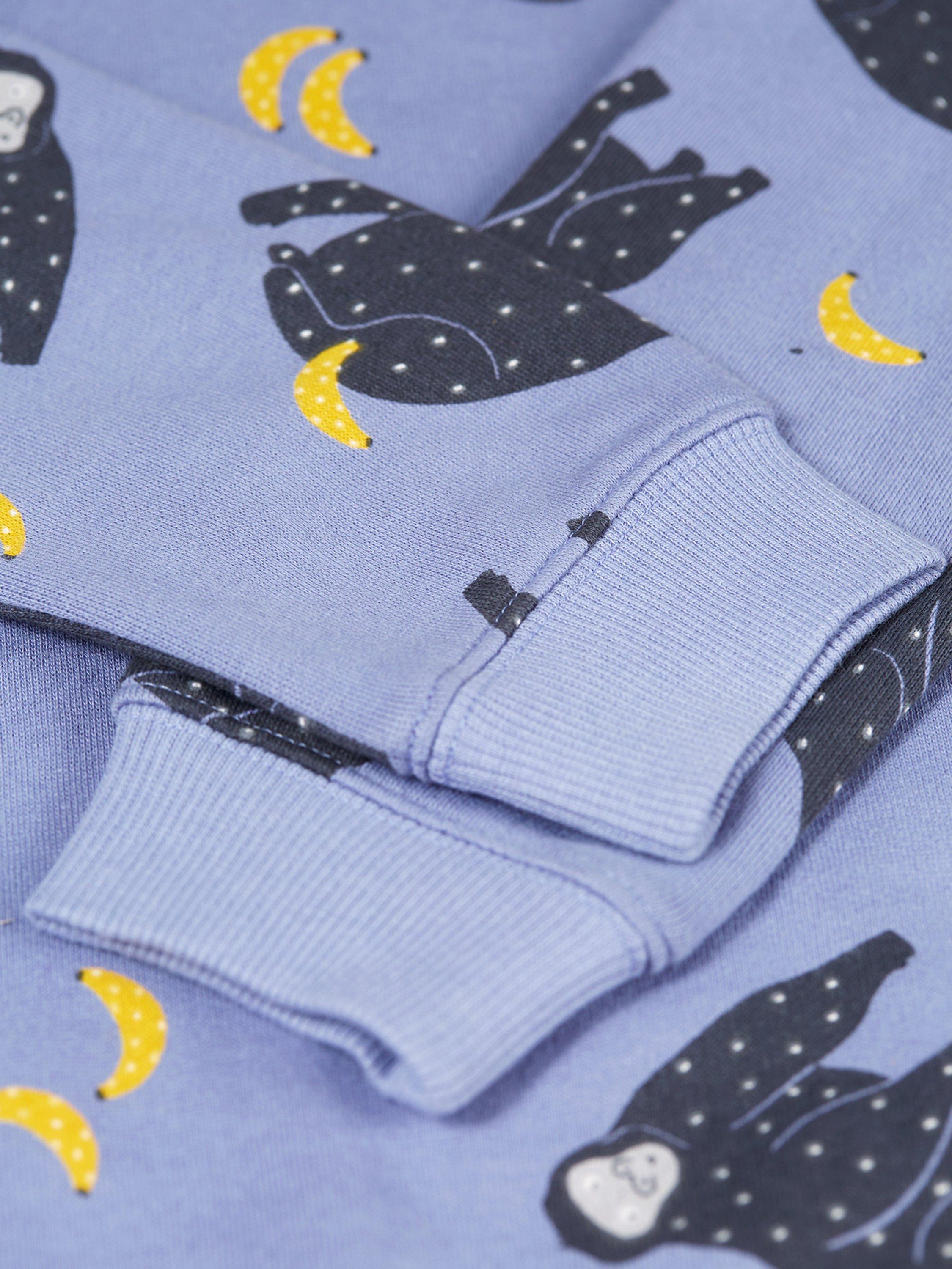 Product image 3 of 4, which shows Frugi Kids' Organic Cotton Switch Rex Jumper, Monkeying Around, 4-5 years