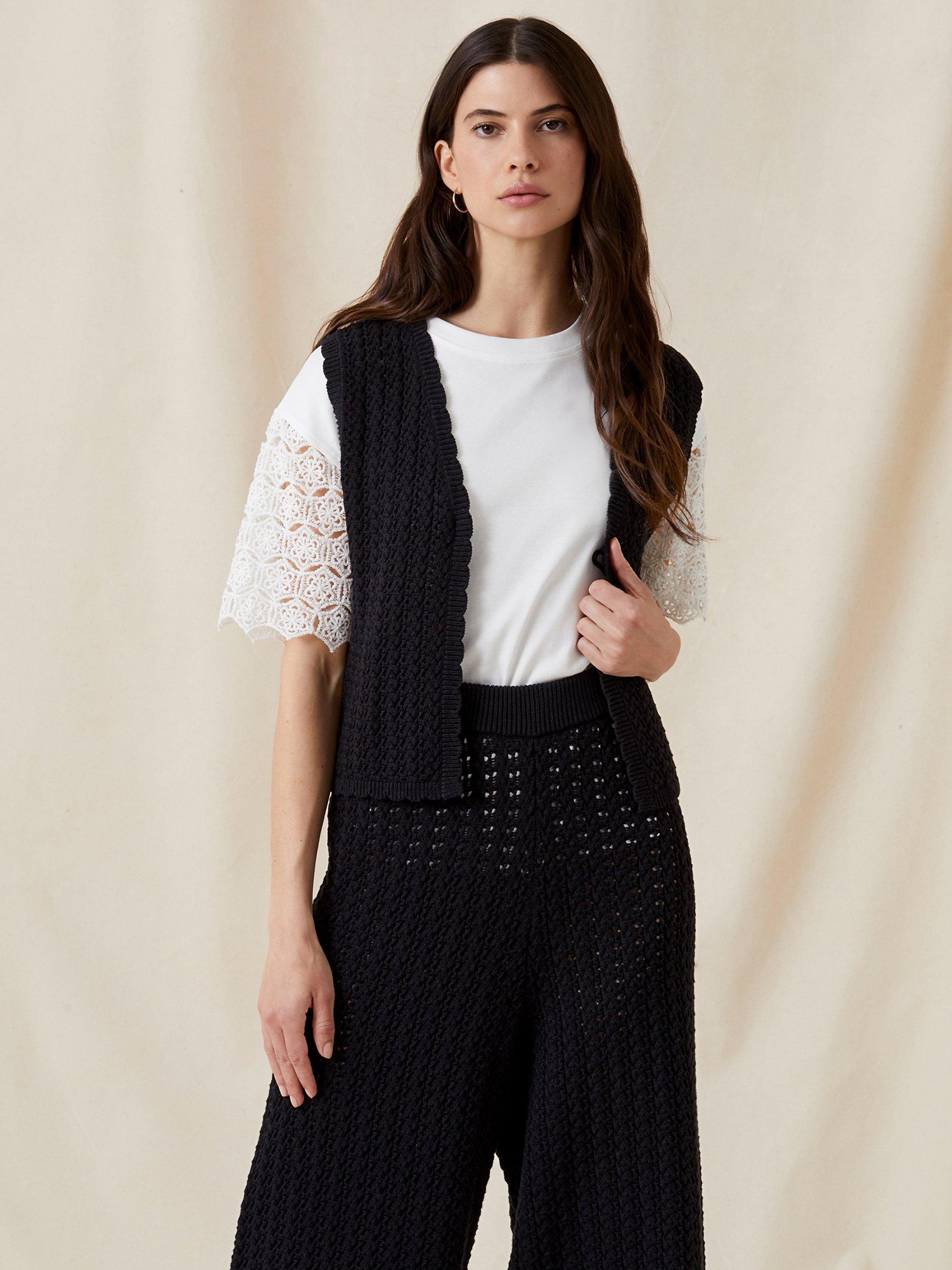 Great Plains Summer Stitch Tie Up Top, Black