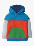 Frugi Kids' Organic Cotton Switch Bowen Colour Block Hoodie, Deep Water/Earth, Deep Water/Earth
