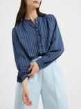 Great Plains Tangier Tile Blouse, Summer Navy/Lake Blue